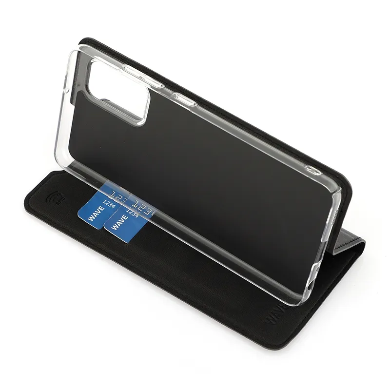 (Löytönurkka) Wave Book Case, Galaxy A32 -suojakotelo, Musta