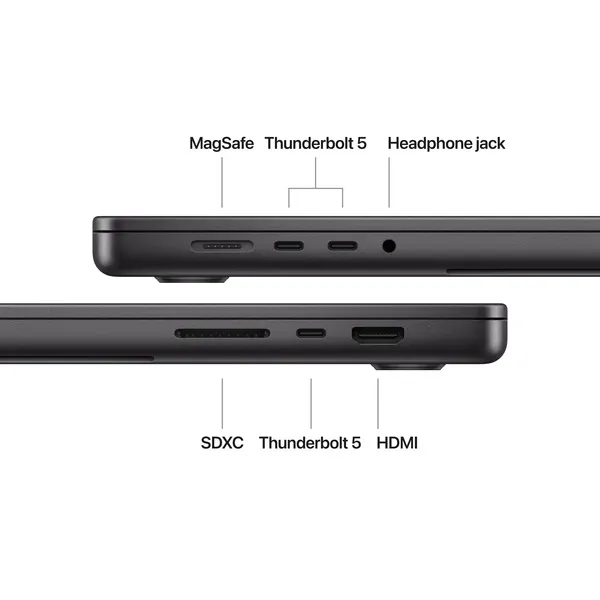 Apple MacBook Pro 16&quot; M4 Pro (14C / 20C), 48 Gt, 512 Gt -kannettava, T&auml;htimusta (FIN/SWE)