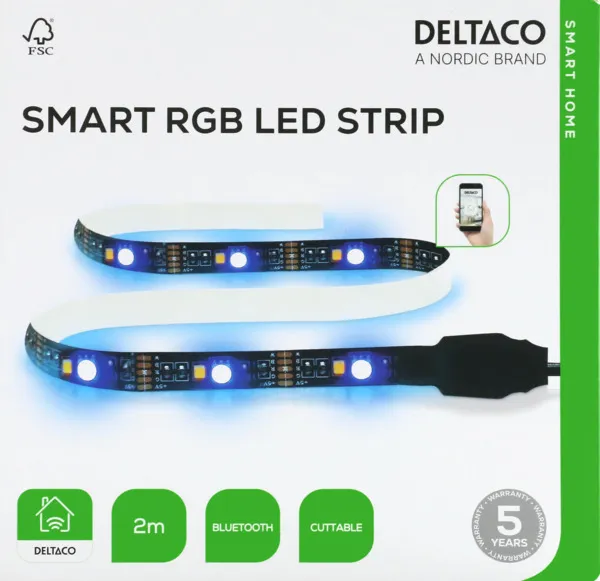 Deltaco Smart Home USB-valonauha, 2m