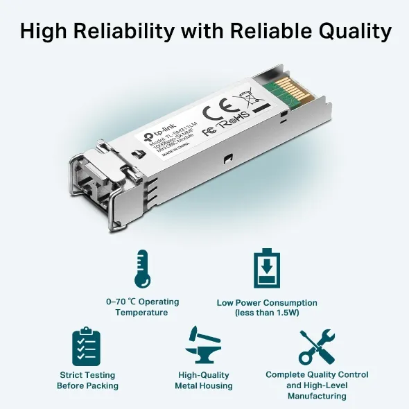 TP-LINK Gigabit SFP Module Multi-mode MiniGBIC LC Interface Up to 550/275m Distance