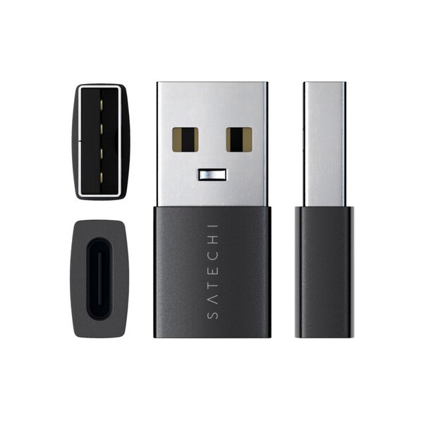 Satechi USB-A - USB-C 2-pakkaus - Sovitin, Avaruusmusta