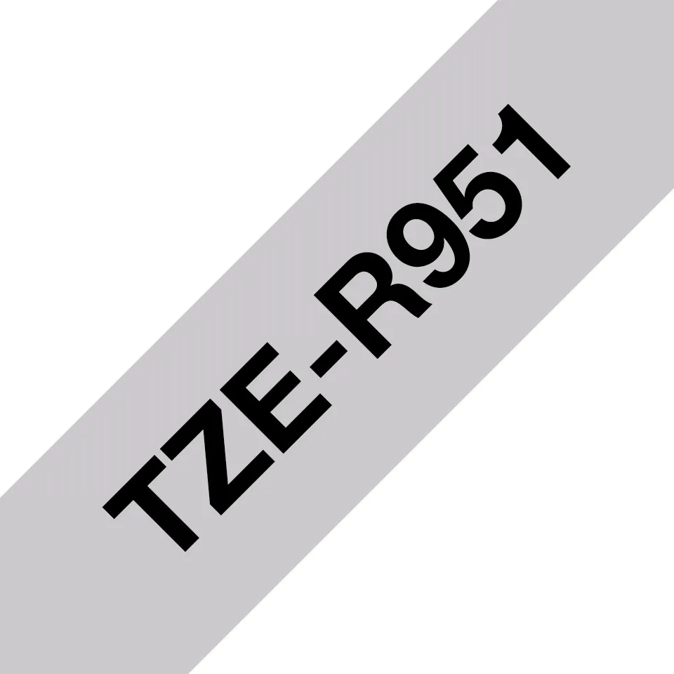 Brother TZE-R951 24mm Black on light grey satin band (4m)