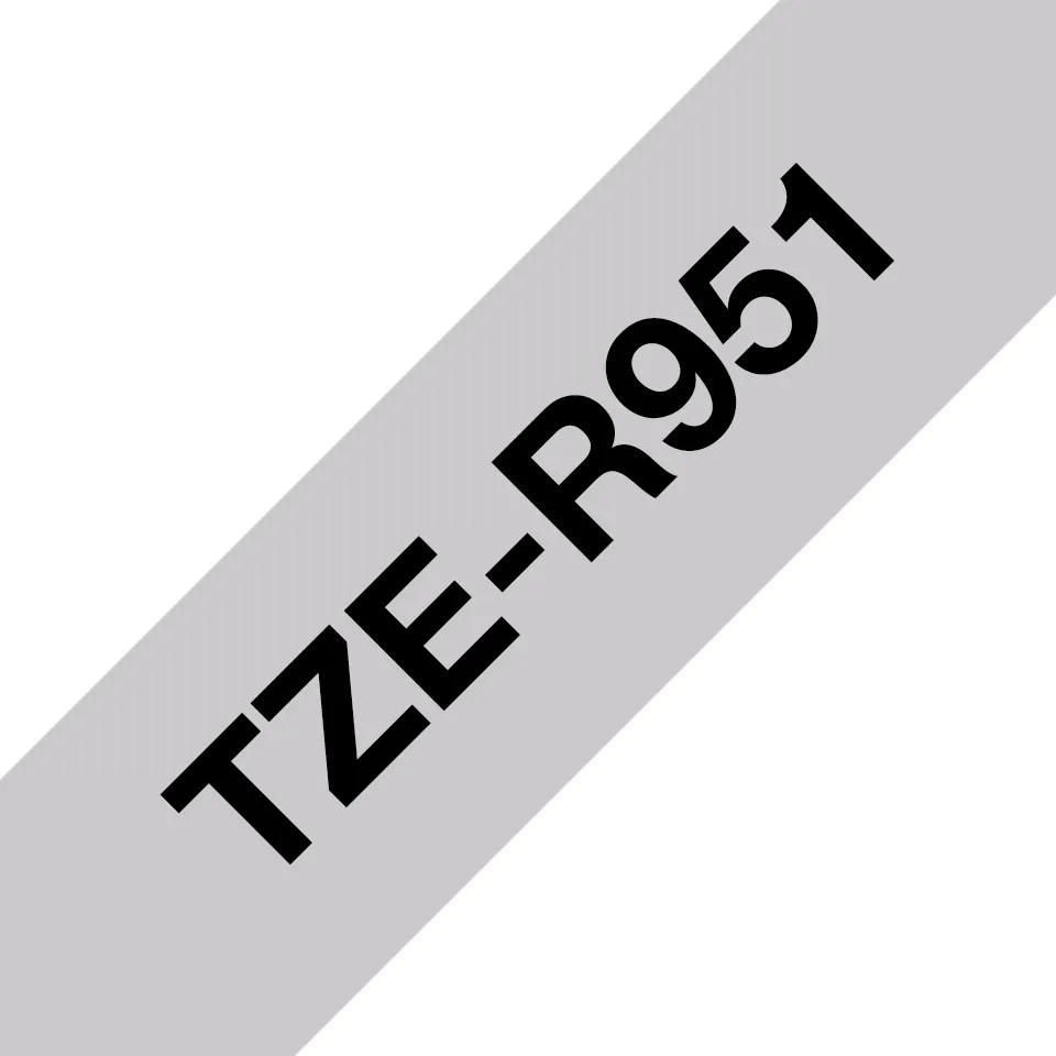 Brother TZE-R951 24mm Black on light grey satin band (4m)