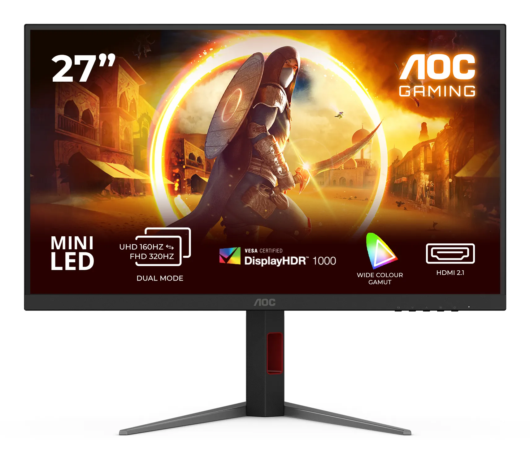 AOC U27G4XM 27" 4K UHD, Fast IPS, Mini LED, 160Hz, HDR1000, USB hub Gaming Monitor