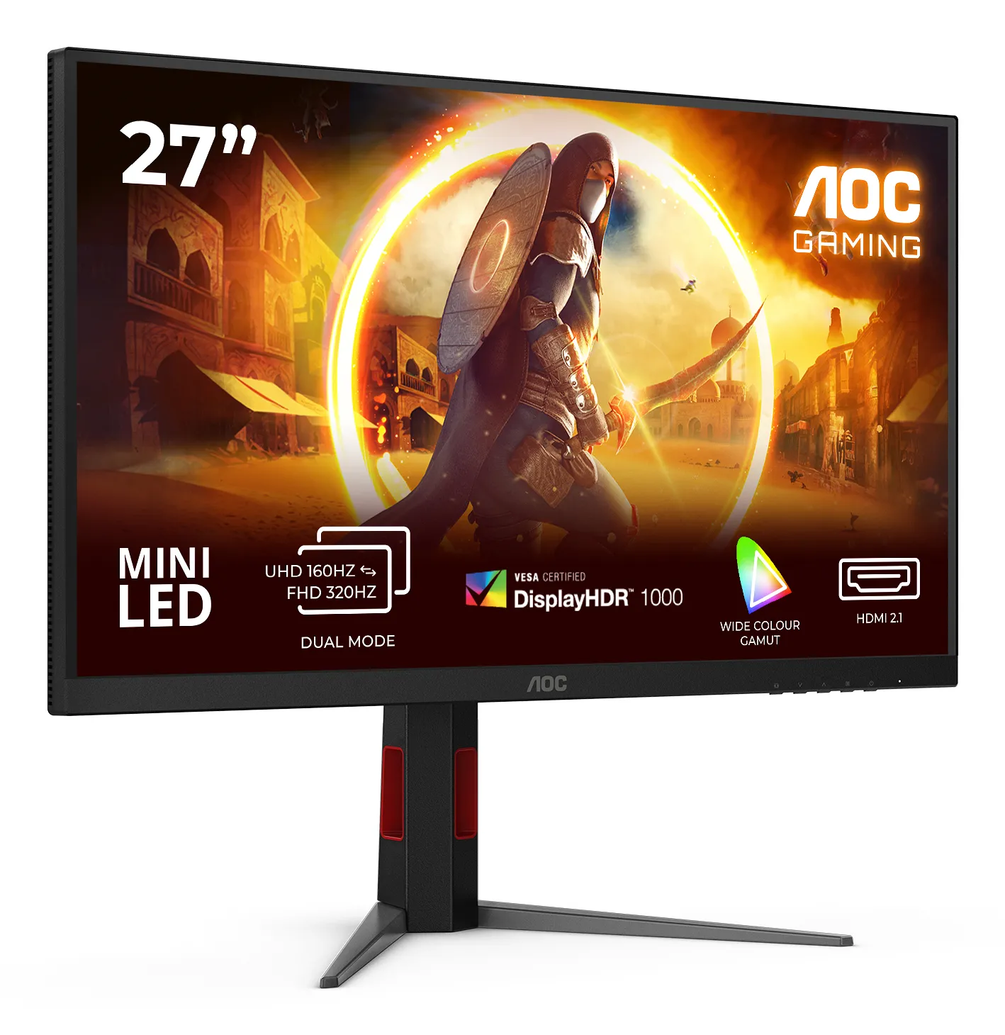AOC U27G4XM 27" 4K UHD, Fast IPS, Mini LED, 160Hz, HDR1000, USB hub Gaming Monitor