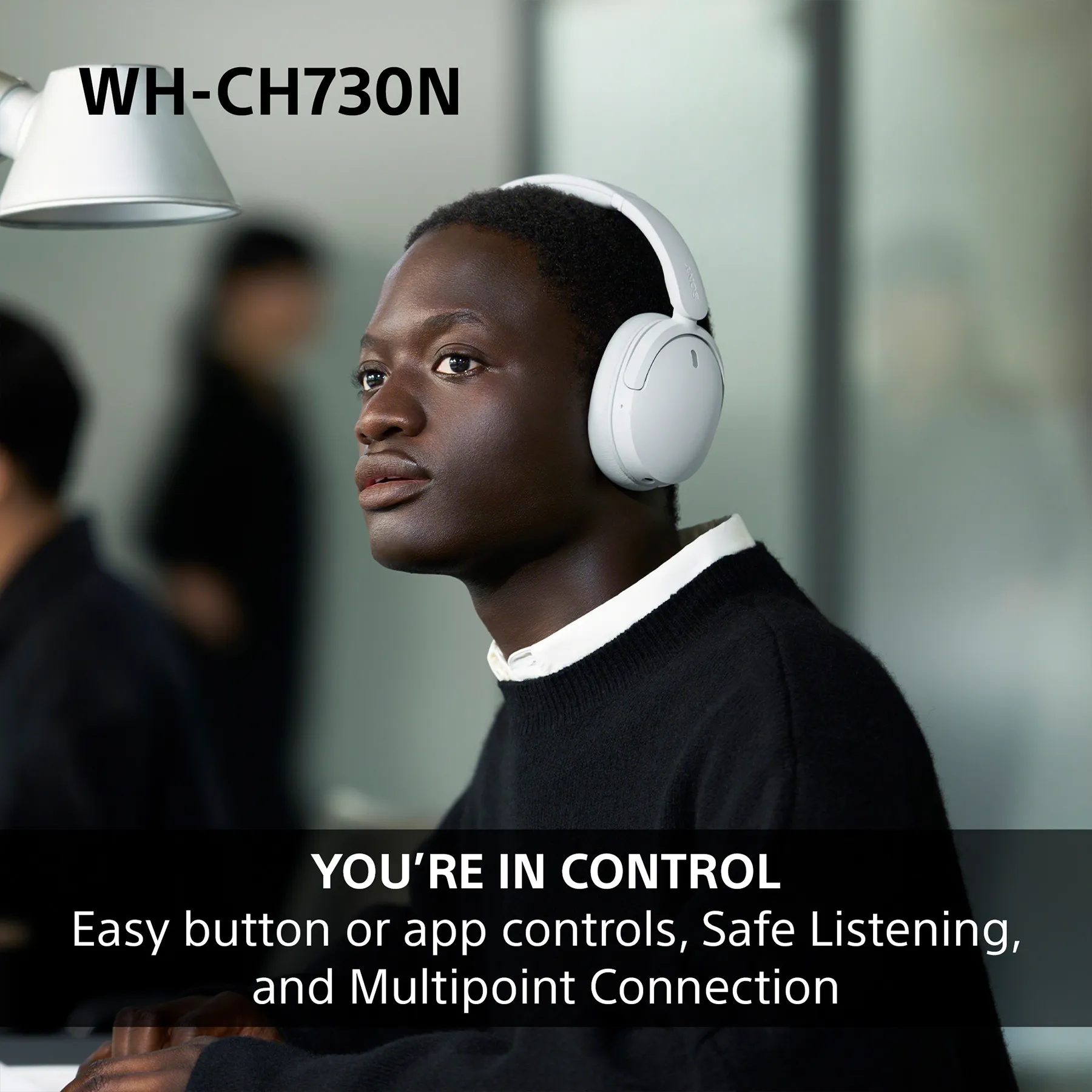 Sony WH-CH730N tr&aring;dl&ouml;sa over-ear h&ouml;rlurar, beige