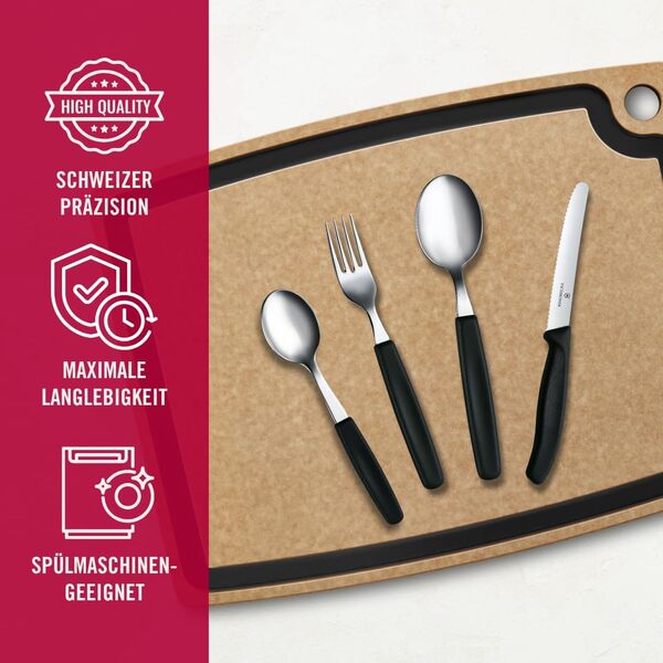 Victorinox Swiss Classic 24-piece Table Cutlery Set, Black