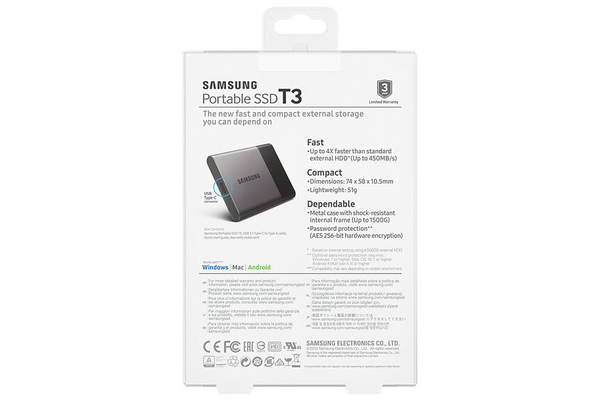 SAMSUNG T3 Portable SSD / 2,5&quot; / 500 GB / USB 3.1