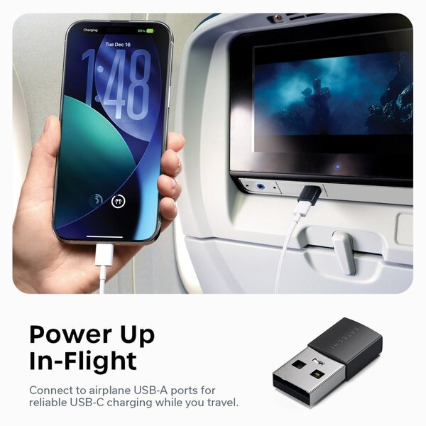 Satechi USB-A - USB-C 2-pakkaus - Sovitin, Avaruusmusta