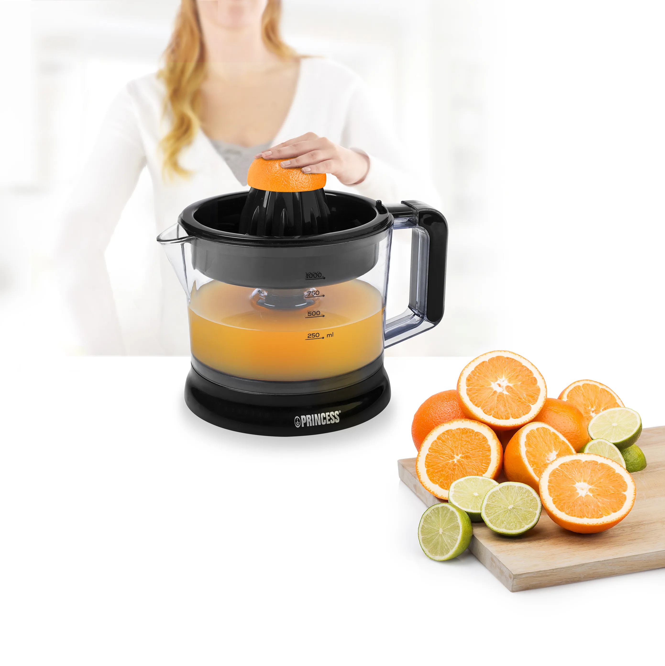 Princess 201004 citruspress, 25 watt, 1 liter, svart