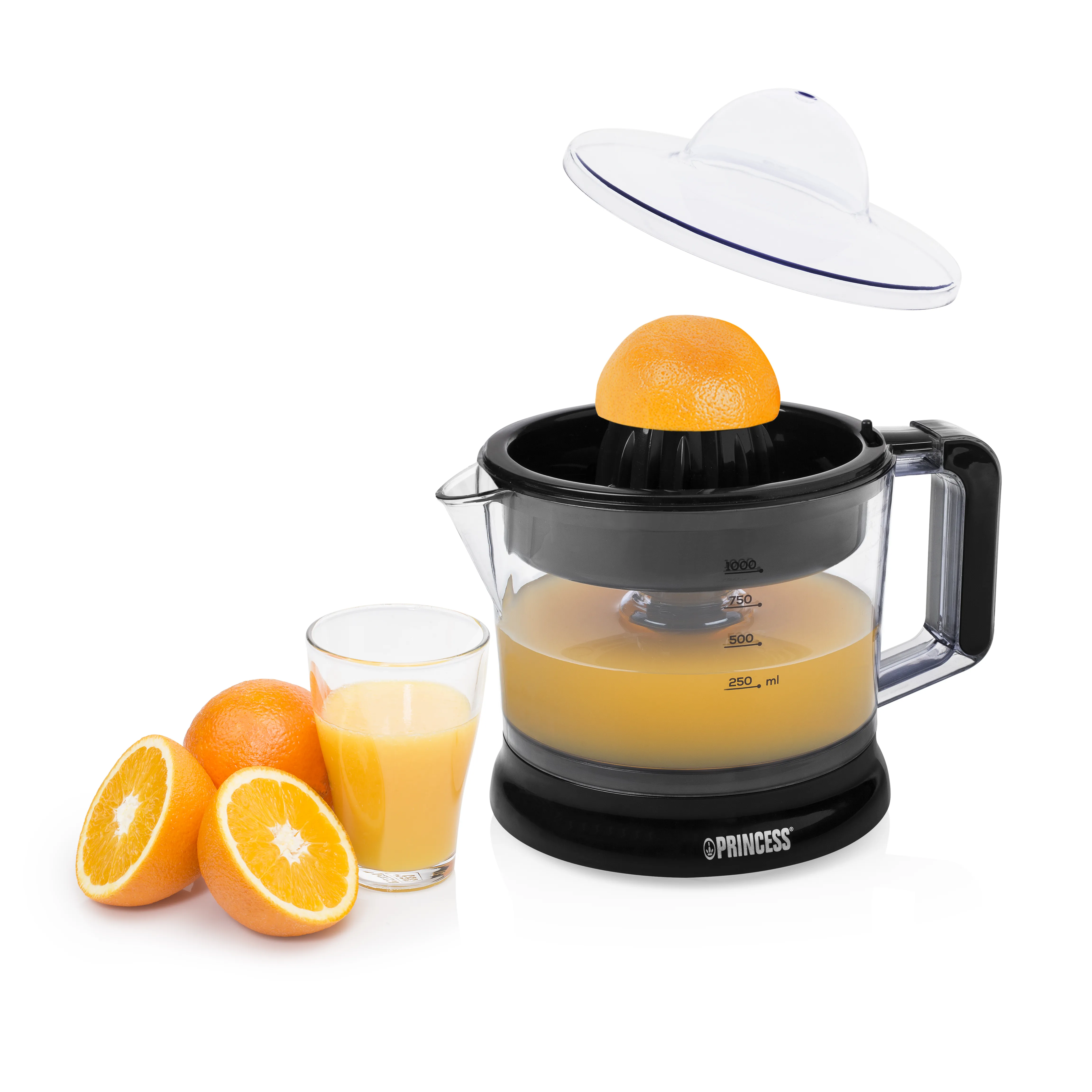 Princess 201004 citruspress, 25 watt, 1 liter, svart