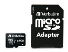 Verbatim Pro 64GB MicroSDXC - memory card + SD adapter