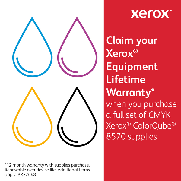 Xerox ColorQube 8570/8580 High Capacity -kiintomuste, musta, 2 kpl