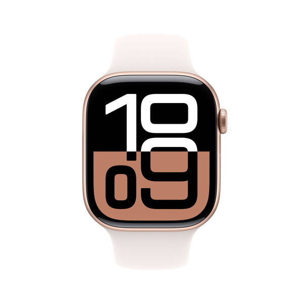 APPLE Watch Series 10 GPS 46mm Rose Gold Aluminium Case with Light Blush Sport Band - M/L