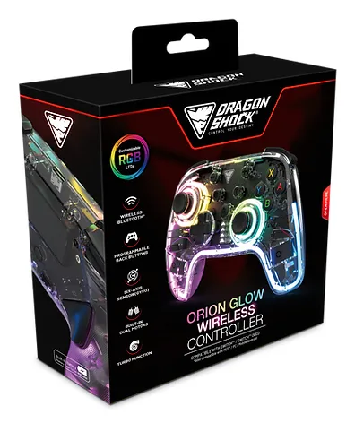 DRAGONSHOCK Controller Orion Glow RGB NSW Transparent