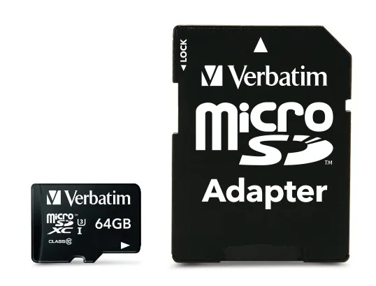 Verbatim Pro 64 Gt MicroSDXC -muistikortti + SD-adapteri