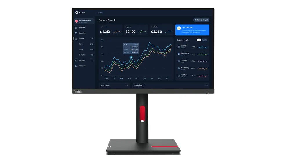 Lenovo ThinkVision T22i-30 21.5" Full HD, IPS -n&auml;ytt&ouml;, USB hub