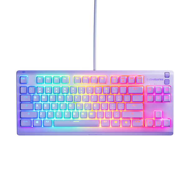 SteelSeries Apex 3 TKL Gaming Keyboard, Whisper Quiet, Lavender