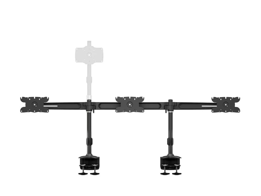 Multibrackets M VESA Desktopmount Triple Desk Clamp 24&quot;-32&quot;, p&ouml;yt&auml;jalusta kolmelle monitorille, musta