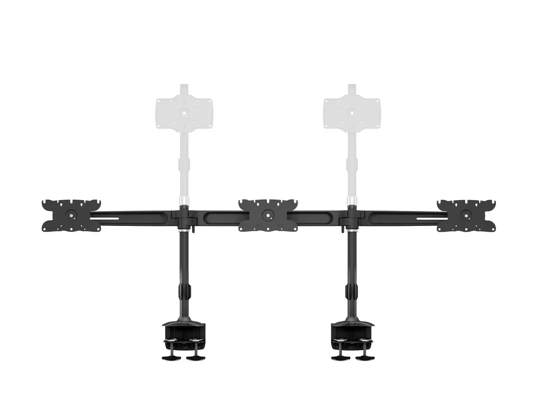 Multibrackets M VESA Desktopmount Triple Desk Clamp 24&quot;-32&quot;, p&ouml;yt&auml;jalusta kolmelle monitorille, musta