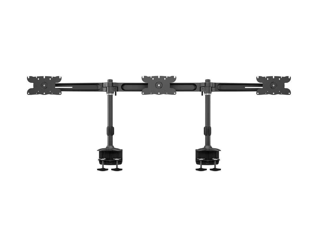 Multibrackets M VESA Desktopmount Triple Desk Clamp 24&quot;-32&quot;, p&ouml;yt&auml;jalusta kolmelle monitorille, musta