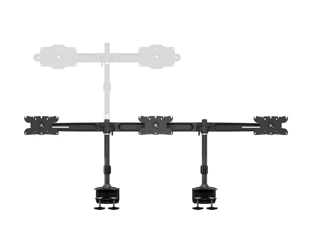 Multibrackets M VESA Desktopmount Triple Desk Clamp 24&quot;-32&quot;, p&ouml;yt&auml;jalusta kolmelle monitorille, musta