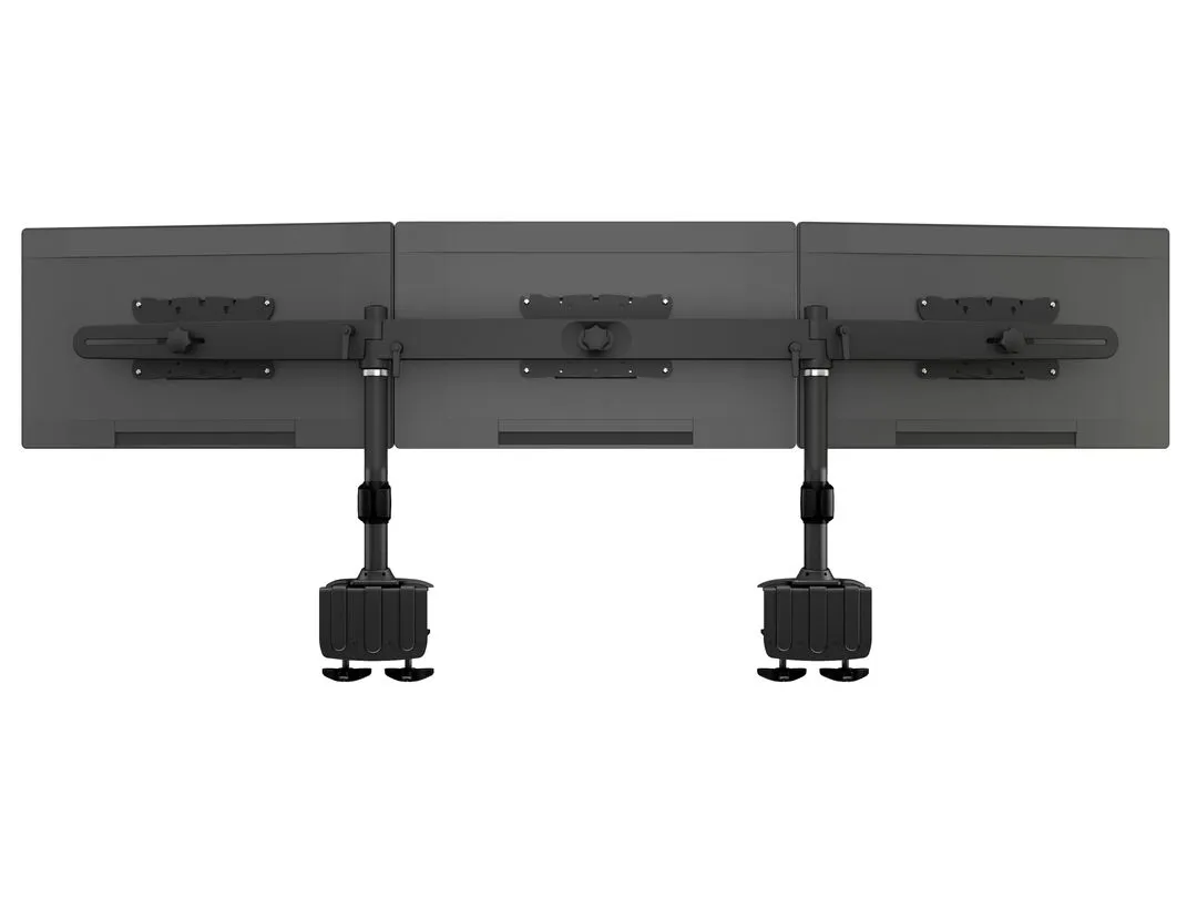 Multibrackets M VESA Desktopmount Triple Desk Clamp 24&quot;-32&quot;, p&ouml;yt&auml;jalusta kolmelle monitorille, musta