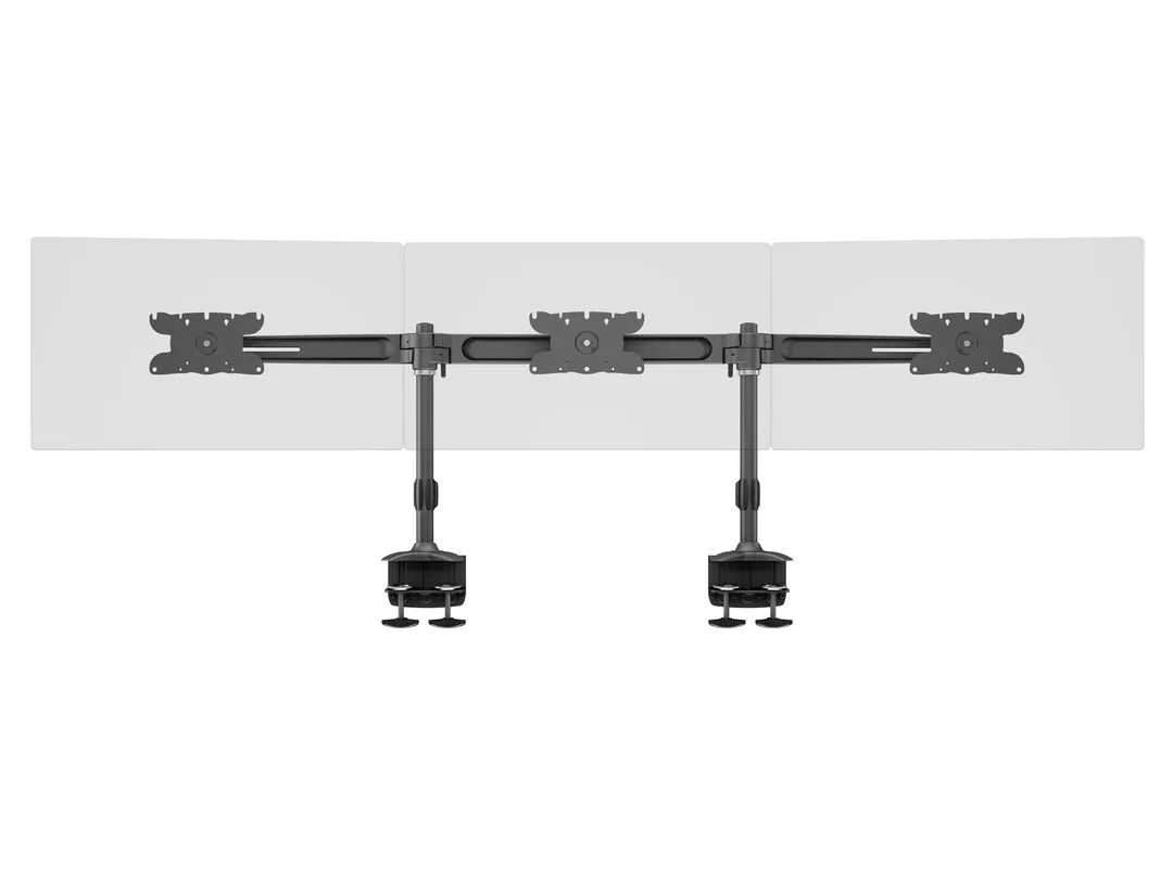 Multibrackets M VESA Desktopmount Triple Desk Clamp 24"-32", pöytäjalusta kolmelle monitorille, musta