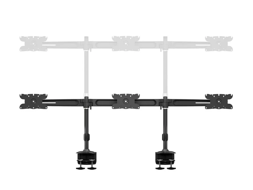 Multibrackets M VESA Desktopmount Triple Desk Clamp 24&quot;-32&quot;, p&ouml;yt&auml;jalusta kolmelle monitorille, musta