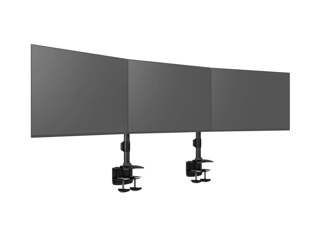 Multibrackets M VESA Desktopmount Triple Desk Clamp 24&quot;-32&quot;, p&ouml;yt&auml;jalusta kolmelle monitorille, musta