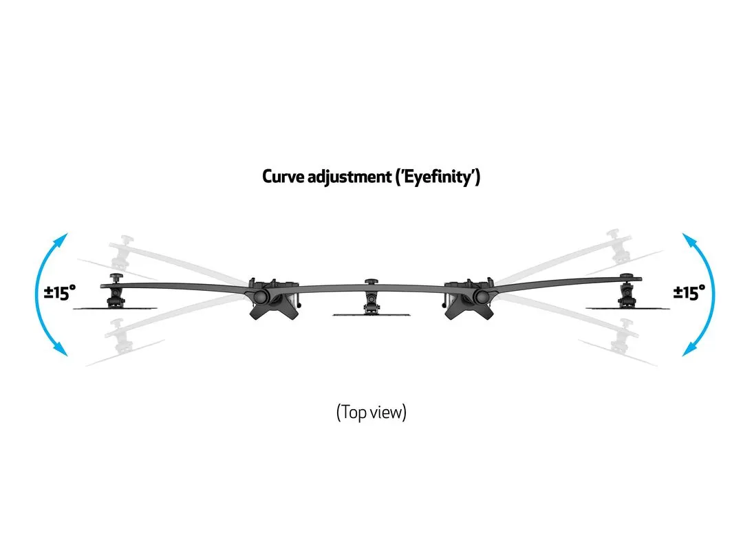 Multibrackets M VESA Desktopmount Triple Desk Clamp 24&quot;-32&quot;, p&ouml;yt&auml;jalusta kolmelle monitorille, musta