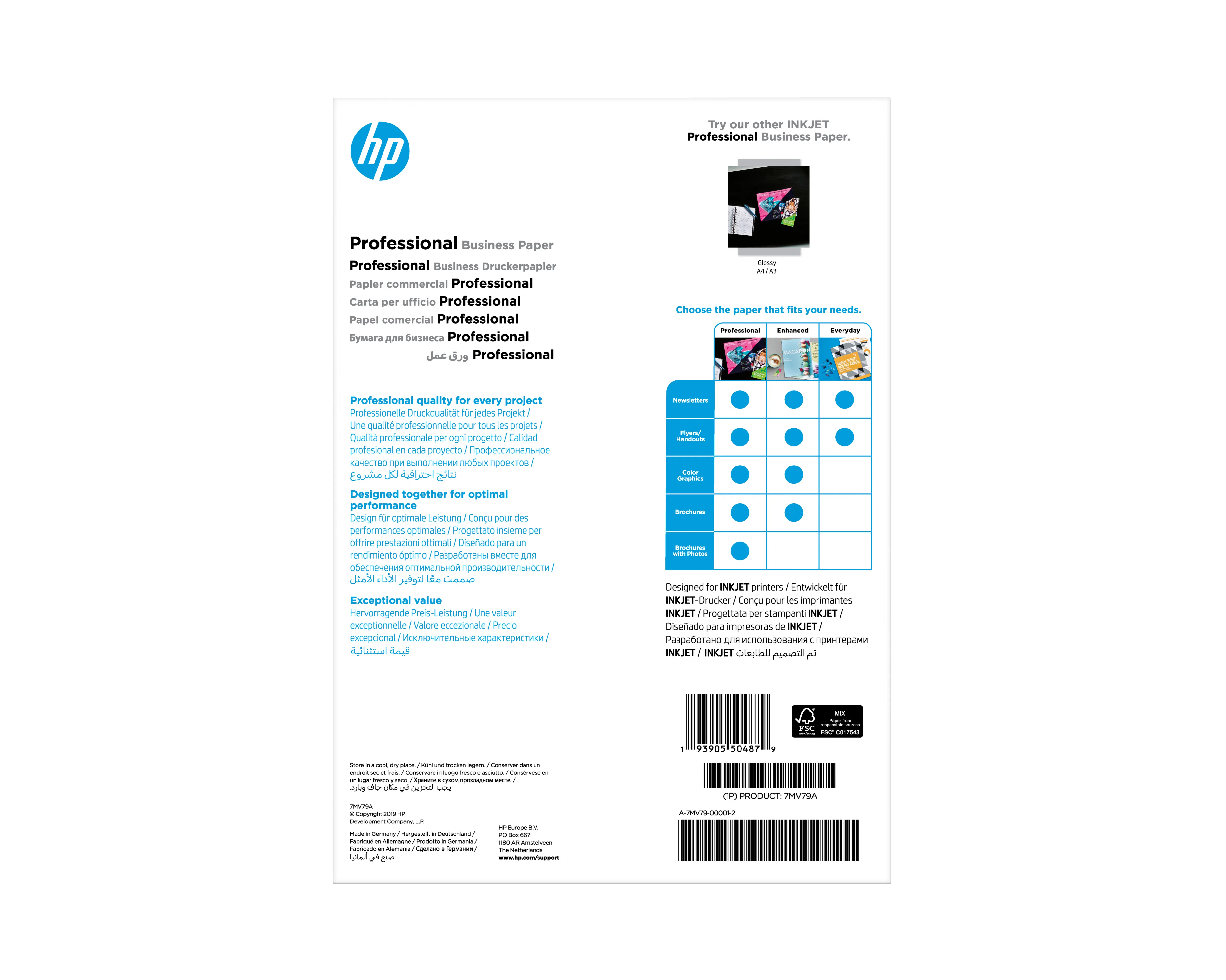 A4 Business Inkjet/PW Matt 180g (150)