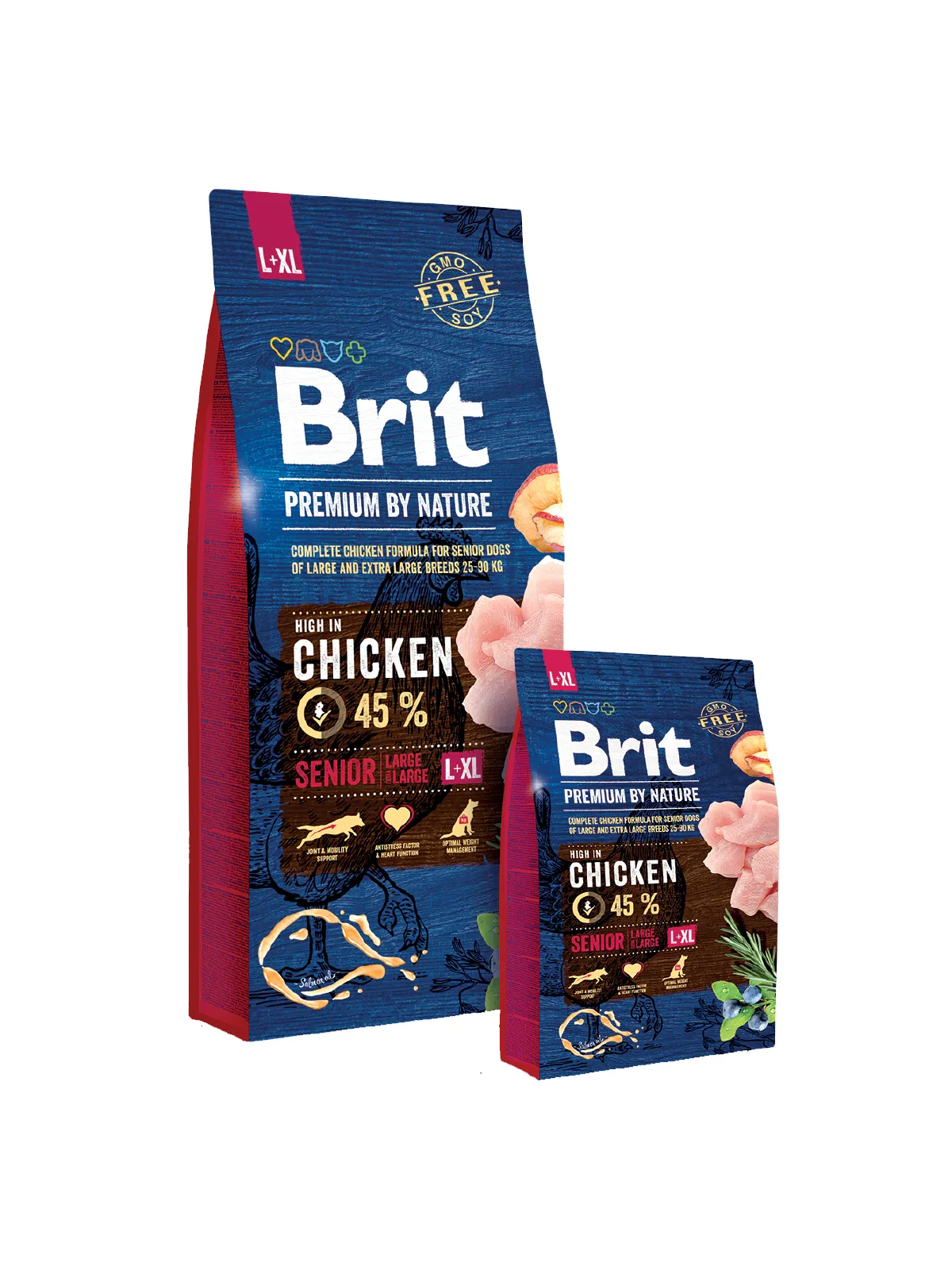 Brit Premium by Nature Senior Large / Extra Large Chicken, Dry food for dogs, 15kg