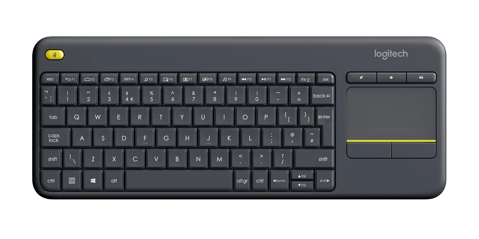 Logitech K400 Plus Touch - wireless keyboard, black