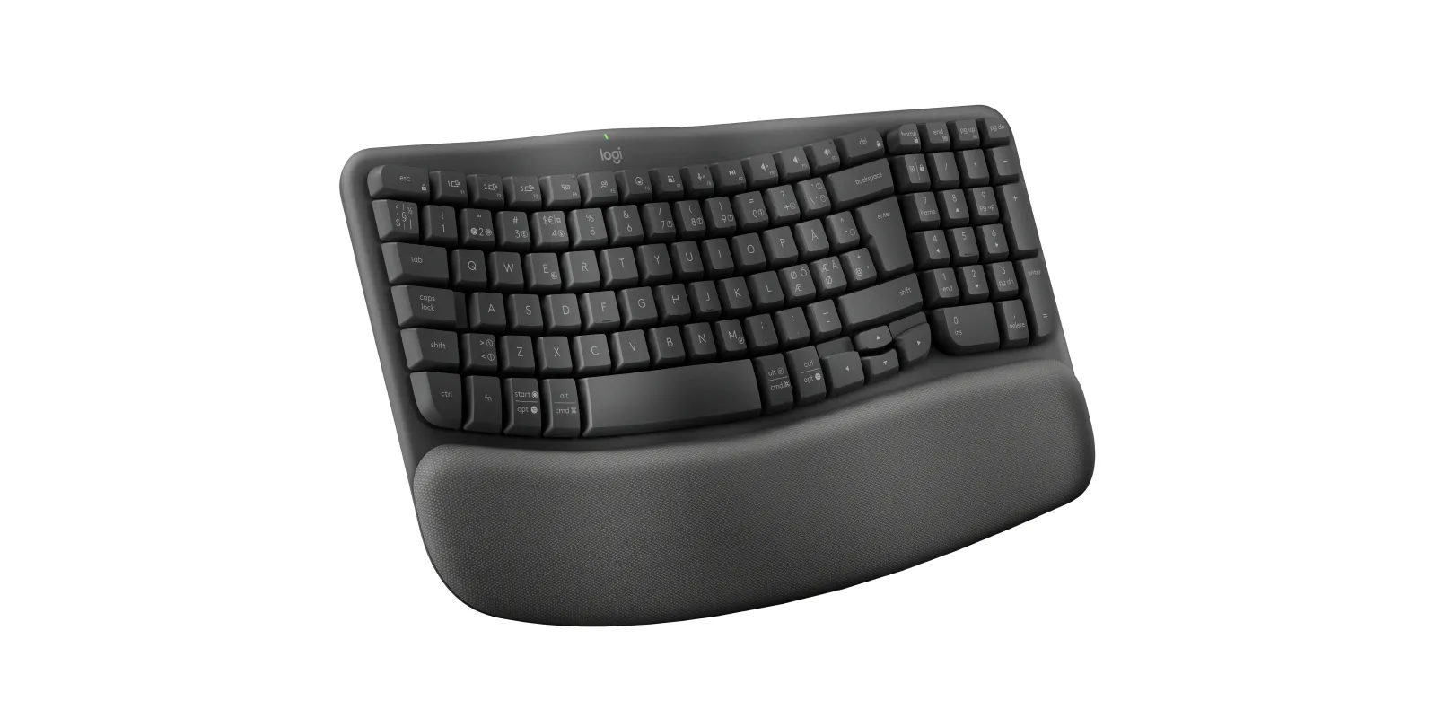 Logitech Wave Keys Wireless Ergonomic Keyboard, Graphite