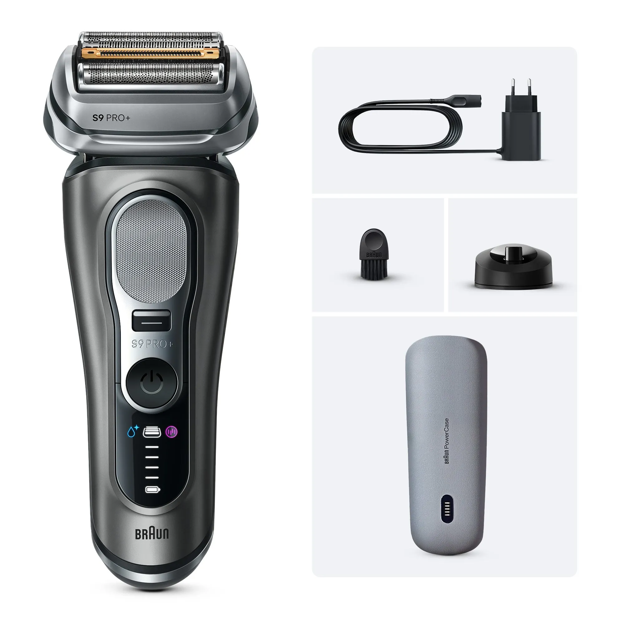 Braun Series 9 Pro+ 9625s m&auml;rk&auml;- ja kuiva-ajoon -parranajokone, Graphite