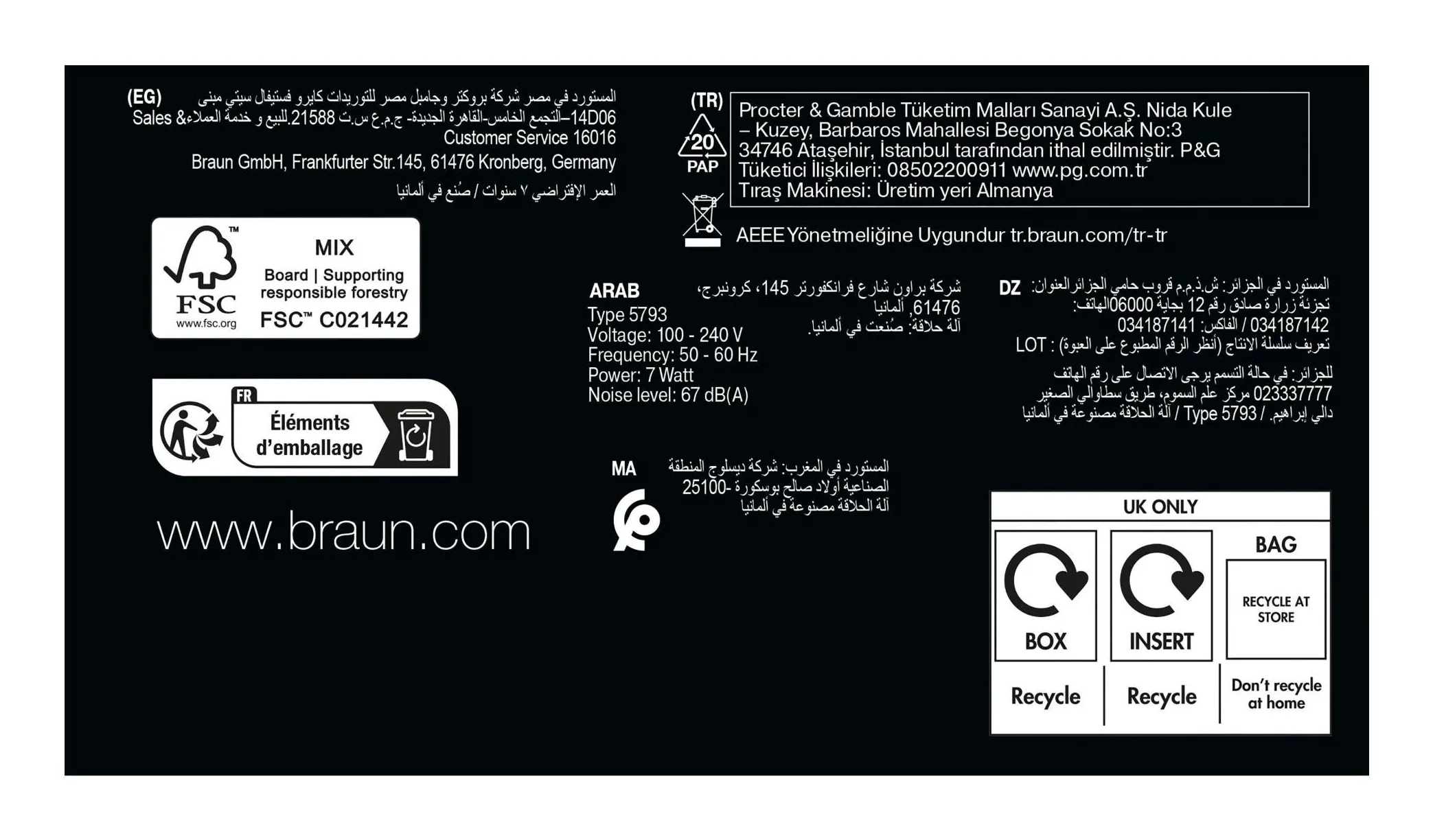 Braun Series 9 Pro+ 9625s m&auml;rk&auml;- ja kuiva-ajoon -parranajokone, Graphite