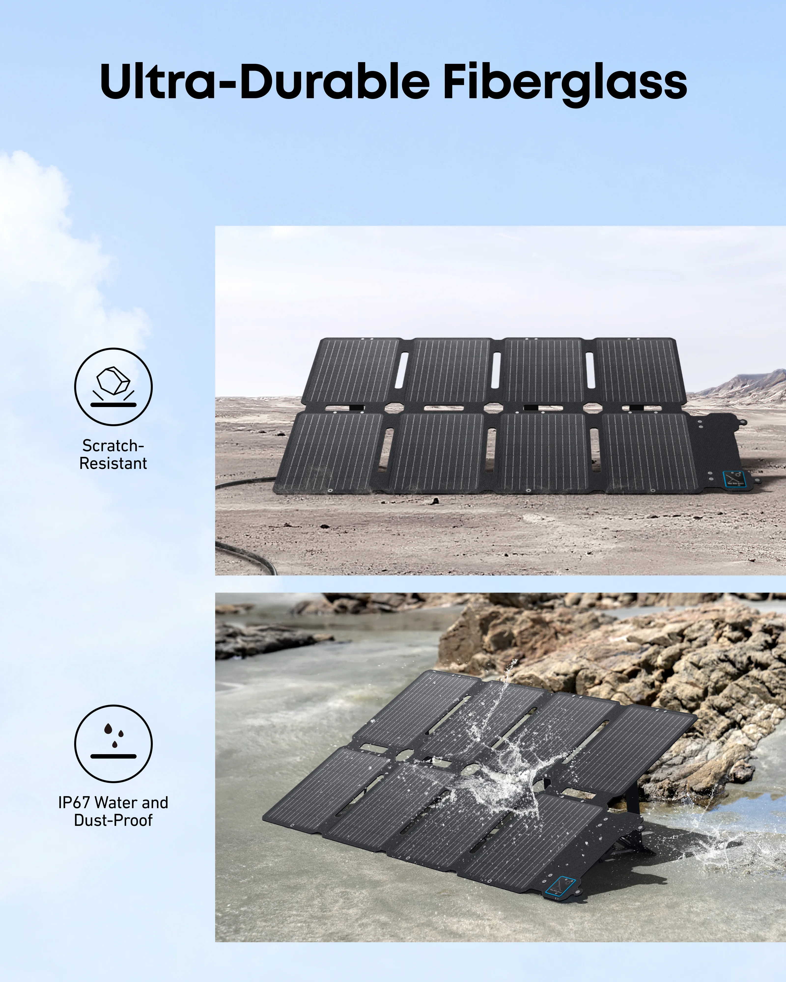 Anker SOLIX PS100X Portable Solar Panel, 100 W, Black
