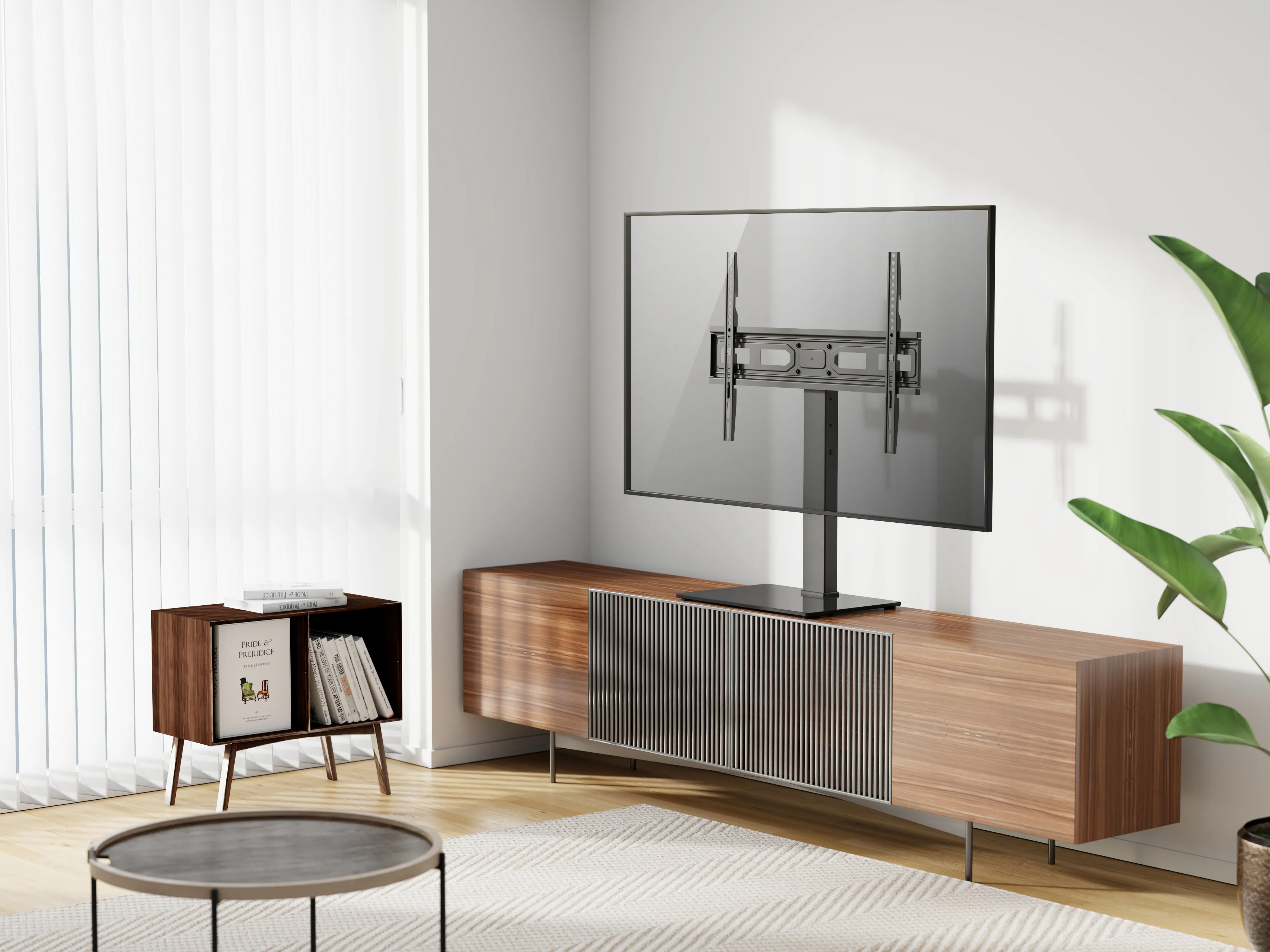 DELTACO ARM-1401-B Tabletop Television Stand 37&ndash;75" (VESA 200x200&ndash;600x400 mm), Swivel -35&deg; to +35&deg;, 40 kg, Black