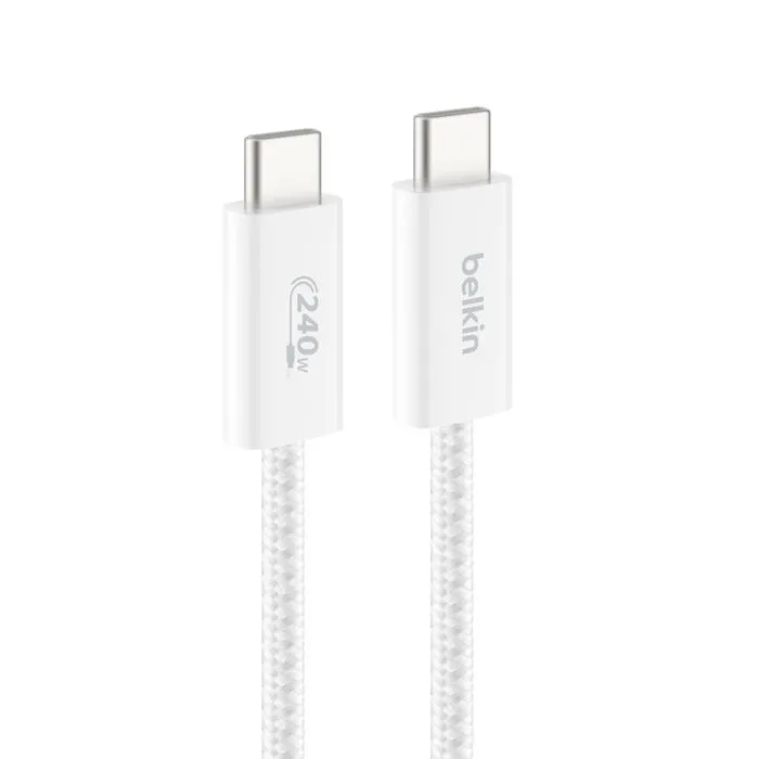 Belkin BoostCharge USB-C cable, 240W, 2 m, White, 2 pcs