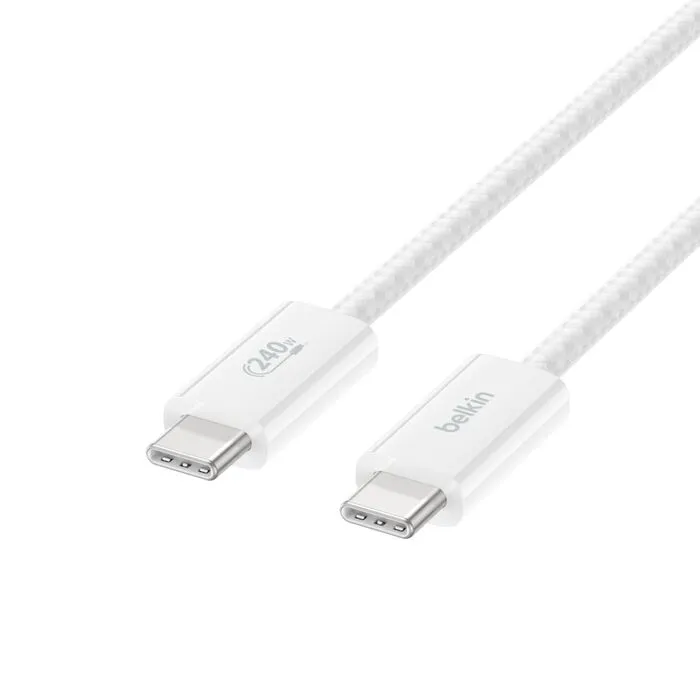 Belkin BoostCharge USB-C cable, 240W, 2 m, White, 2 pcs