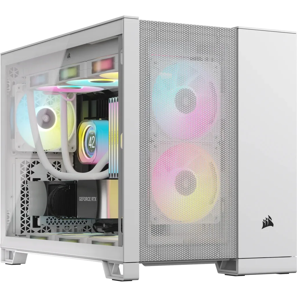 Corsair 2500D Airflow Dual Chamber - Micro-ATX, white