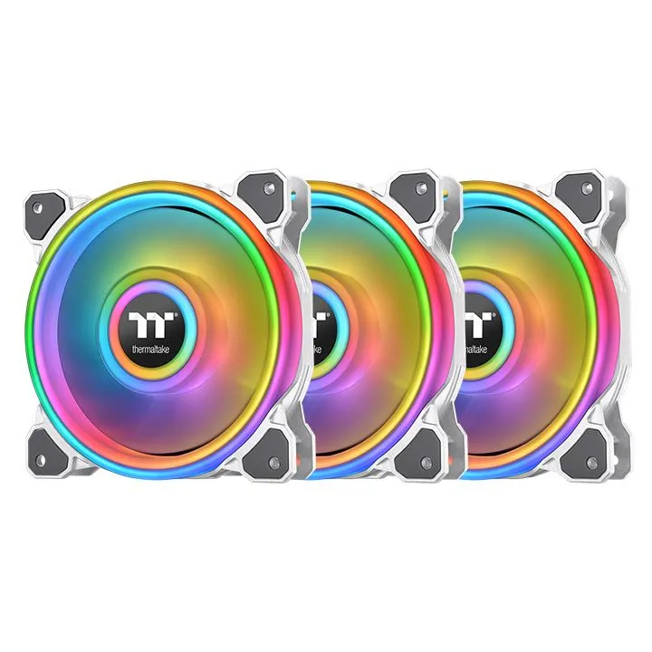 Thermaltake Riing Quad 14 RGB, PWM, 140mm - chassi fl&auml;kt, vit, 3st