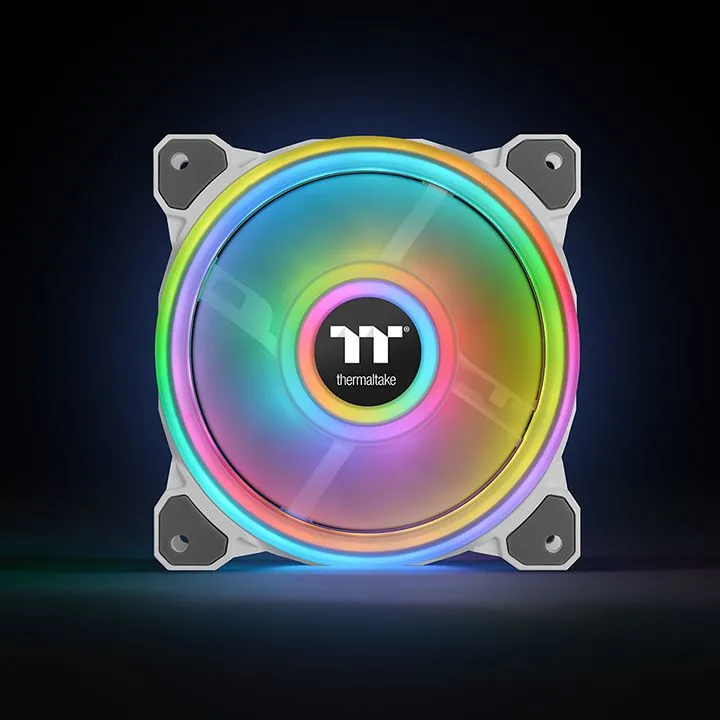 Thermaltake Riing Quad 14 RGB, PWM, 140mm - chassi fl&auml;kt, vit, 3st