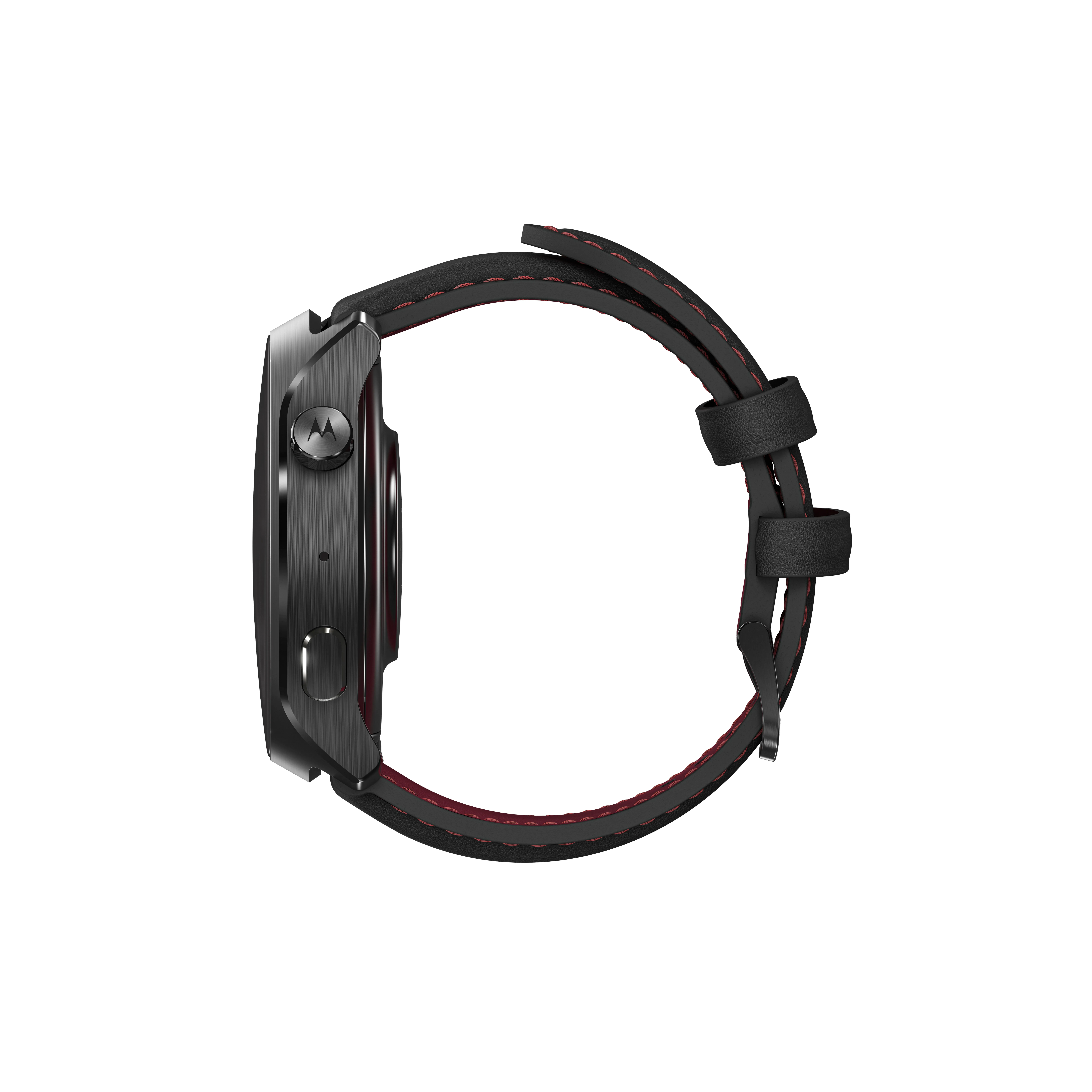Motorola Moto Watch Ultra 4G, 46mm Sports Watch, Black/Bordeaux