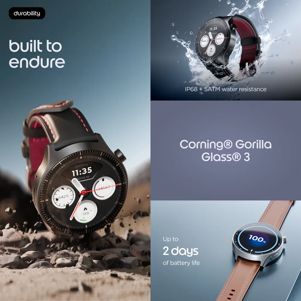 Motorola Watch Ultra Mountain View 4G, 46mm Smartwatch, Brown/Green