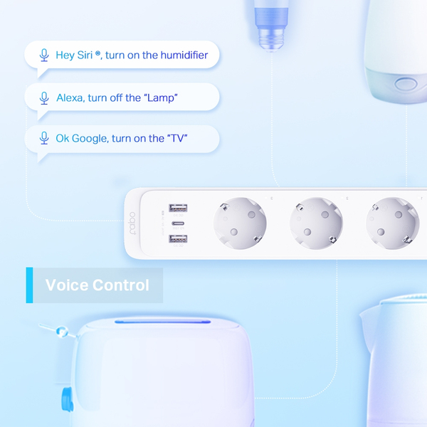 TP-Link Tapo P300 - smart outlet, 3x plug, 2x USB-A, 1x USB-C, Wi-Fi, HomeKit