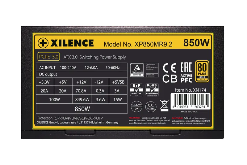 XILENCE Performance X+ XP850MR9.2 850W -virtal&auml;hde, 80 Plus Gold