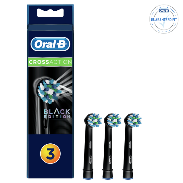 BRAUN VAIHTOHARJA ORAL-B CrossAction Black 3ct, paketissa 3kpl mustaa CrossAction vaihtoharjaa. UUTUUS!