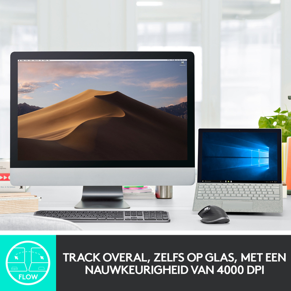 Logitech MX Keys -langaton n&auml;pp&auml;imist&ouml;, grafiitti